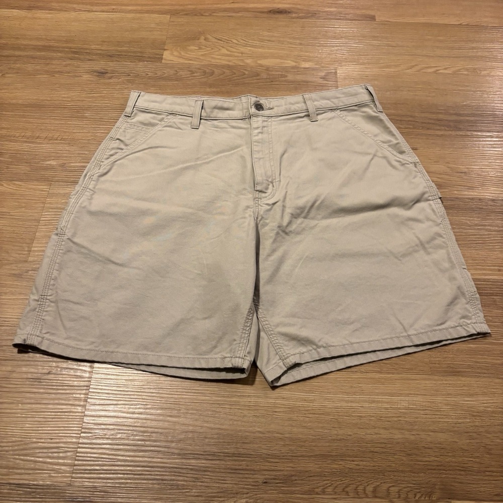Carhartt B144 TAN Shorts Men's 36 Fits 34x8 Original Canvas Work Carpenter Khaki